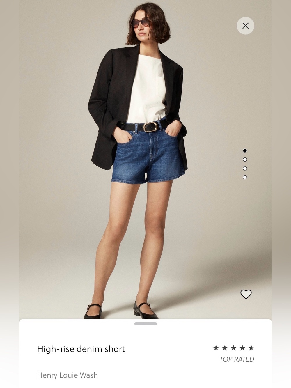 J. Crew High-Rise Jean Shorts in Henry Louie Wash Blue